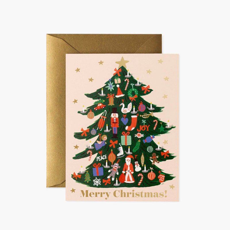 Rifle Paper Co Trimmed Tree Christmas Card