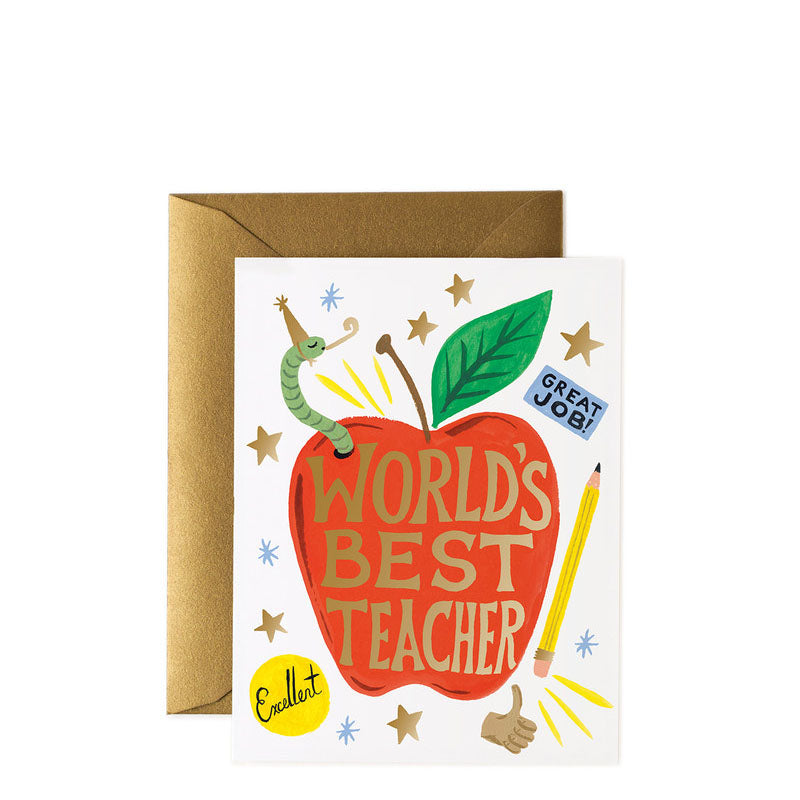 Rifle Paper Co World&#39;s Best Teacher Card