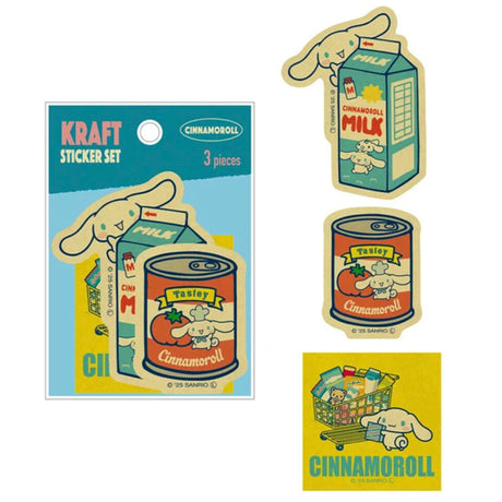 Sanrio Cinnamoroll Retro Market Kraft Sticker Set
