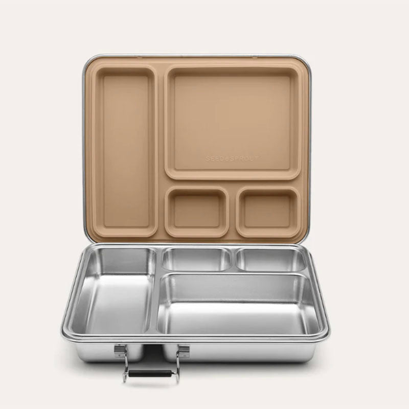 Seed & Sprout CrunchBox 2.0 Lunch Box with Leak Resistant Seal Praline