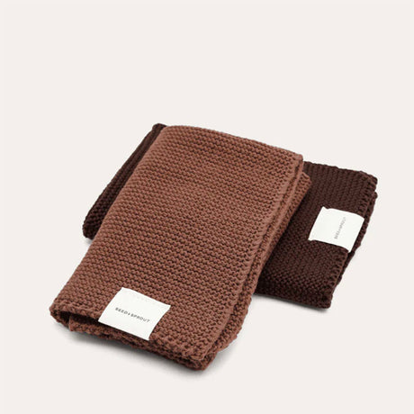 Seed & Sprout Knitted Dish Cloth 2-pack Cinnamon + Nutmeg