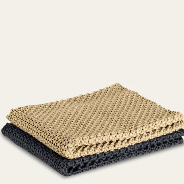 Seed & Sprout Knitted Dish Cloth 2-pack Midnight Macadamia