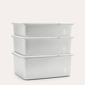 Seed & Sprout Rectangle Stainless Steel & Glass Containers - 3 pack Geelong