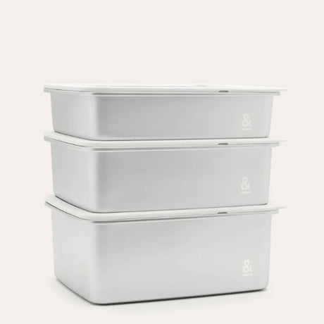 Seed & Sprout Rectangle Stainless Steel & Glass Containers - 3 pack Geelong