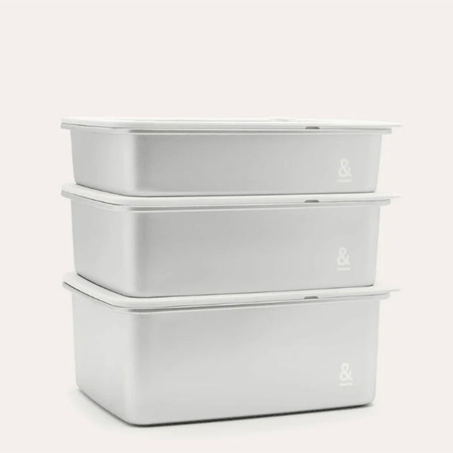 Seed & Sprout Rectangle Stainless Steel & Glass Containers - 3 pack Geelong