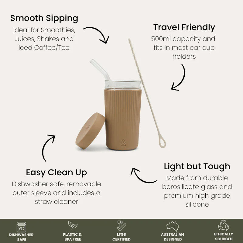 Seed & Sprout Reusable Glass Smoothie Cup Geelong