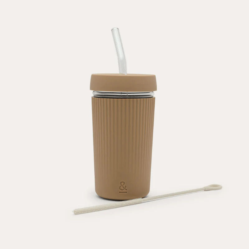Seed & Sprout Reusable Glass Smoothie Cup Praline