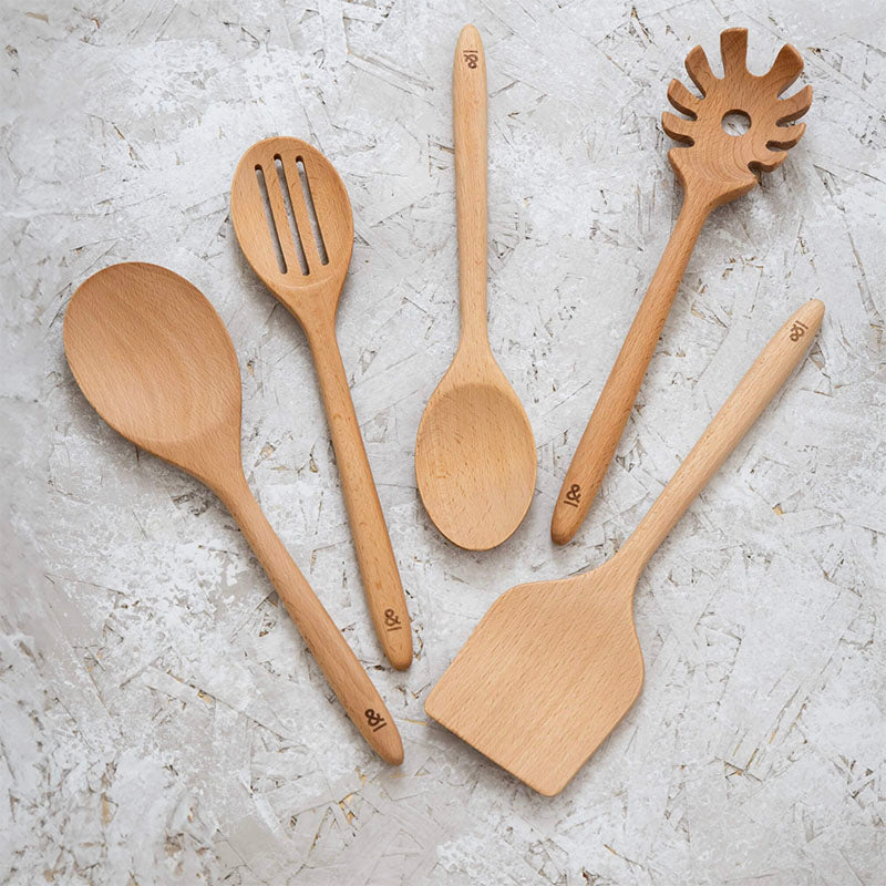 Seed &amp; Sprout Wooden Beechwood Cooking Utensil Set Geelong