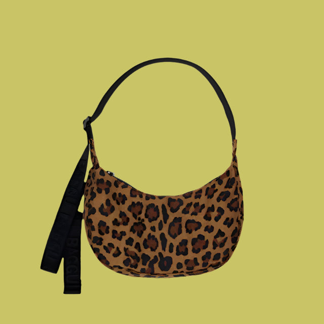 Baggu Small Nylon Crescent Bag - Leopard