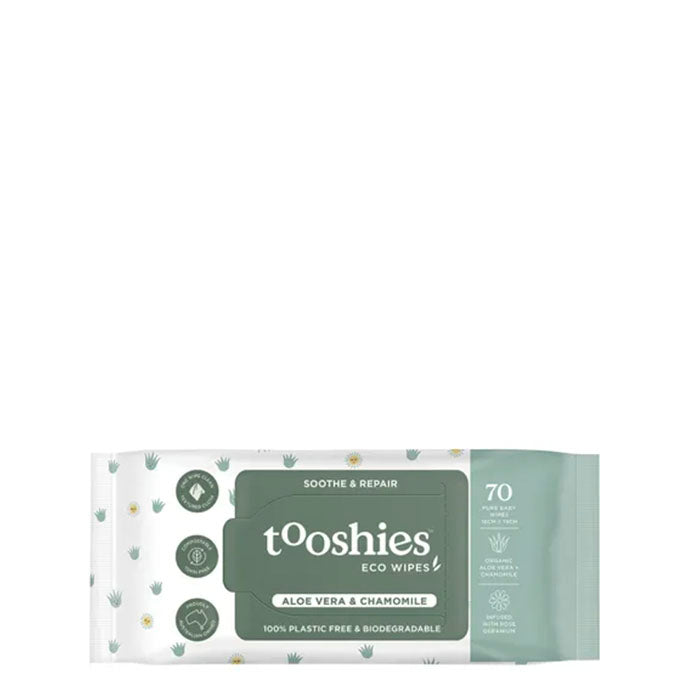 TOM Organic Tooshies Pure Aloe Vera + Chamomile Baby Wipes