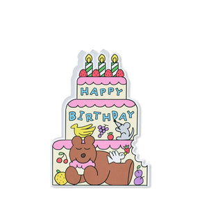 WRAP Birthday Cake Bear Card