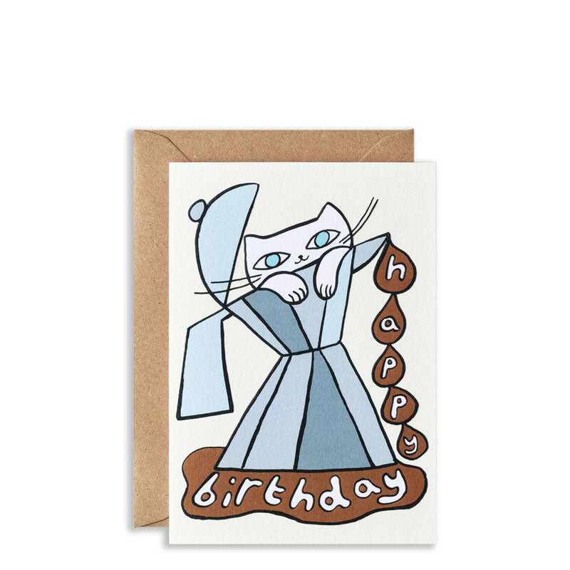 WRAP Cat & Coffee Birthday Card
