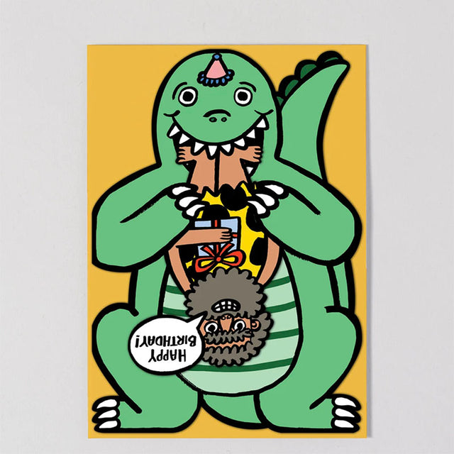 WRAP Dinosaur with Mini Card Birthday Card