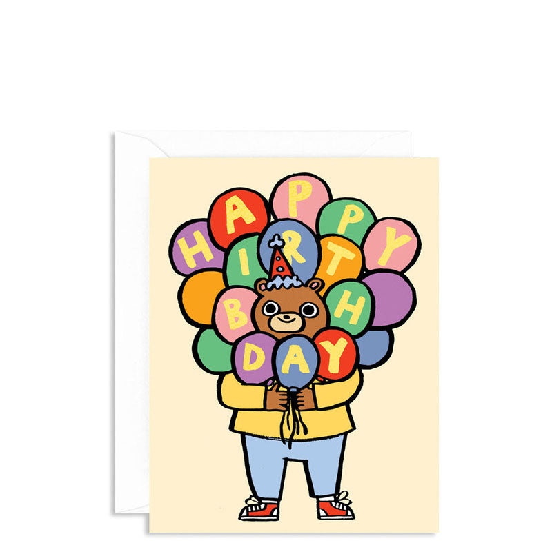 WRAP Happy Birthday Bear Balloons Card