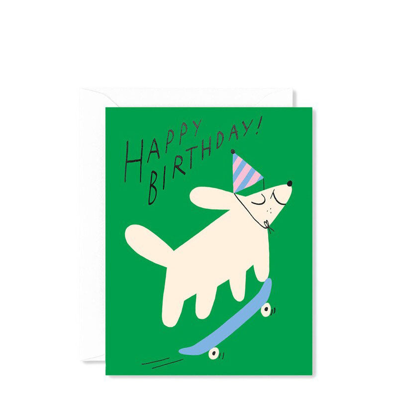 WRAP Skateboard Dog Happy Birthday Card