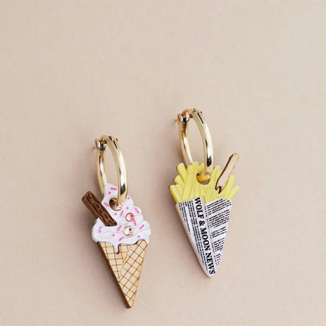 Wolf & Moon Beach Cone Hoops