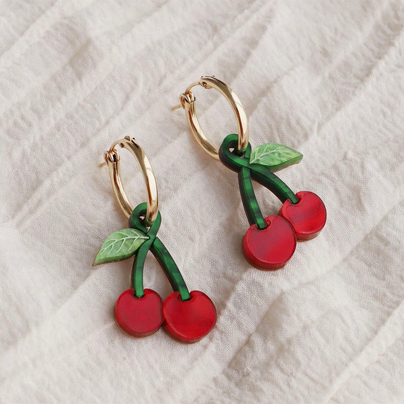 Wolf &amp; Moon Cherry Hoops