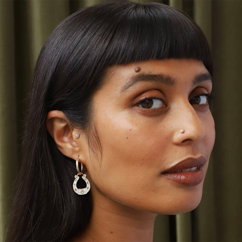 Wolf & Moon Horseshoe Hoop Earrings Geelong