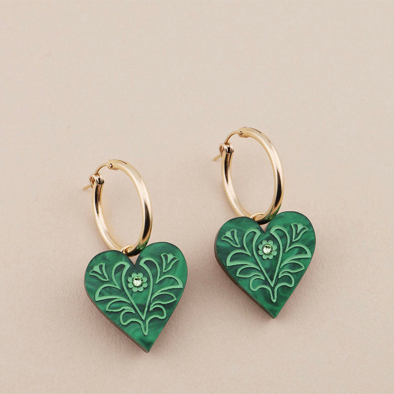 Wolf &amp; Moon Mabel Hoop Earrings Emerald