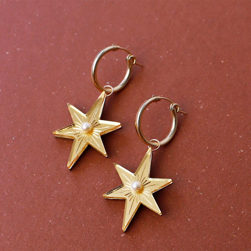 Wolf & Moon Star Hoops