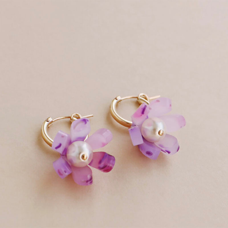 Wolf & Moon Tulip Hoops lavender speckle