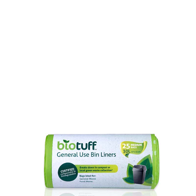 BIOTUFF General Use Bin Liner MEDIUM 30L Plasticfree bin liners