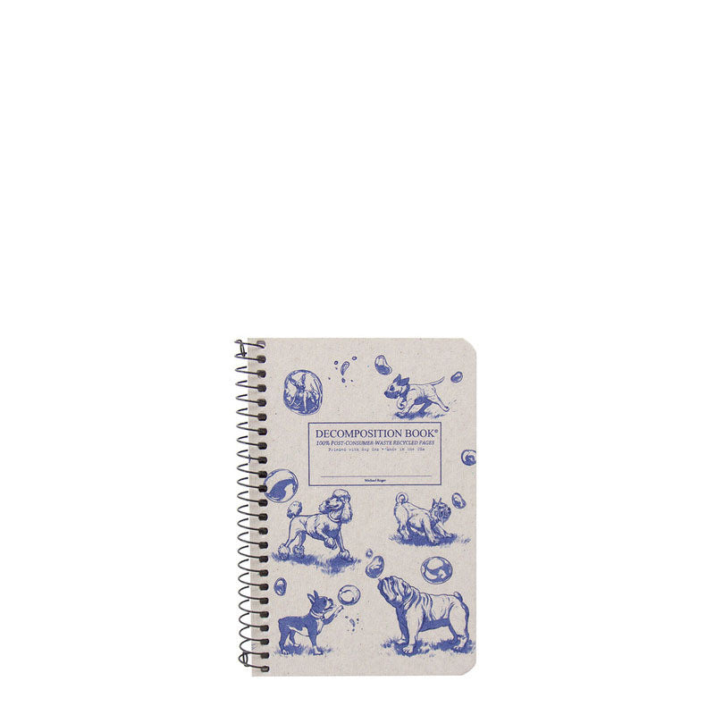 Decomposition Book Spiral Pocket Notebook - Dogs and Bubbles