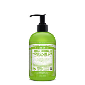 Dr Bronner's 4-in-1 Sugar Organic Pump Soap - Lemongrass Lime