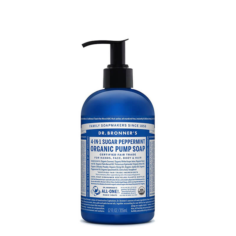 Dr Bronner&#39;s 4-in-1 Sugar Organic Pump Soap - Peppermint