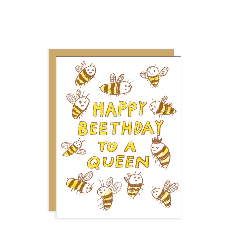 Egg Press Bee-thday Queen Card