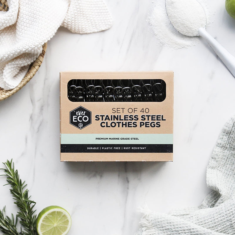 Ever Eco Stainless Steel Clothes Pegs - 40