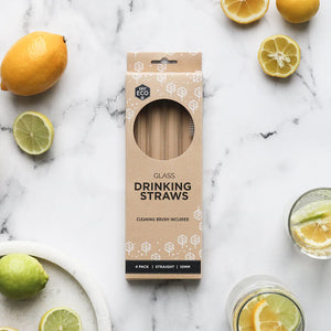 Ever Eco Glass Straws (Straight) - 4 Pack + brush - Natural Supply Co