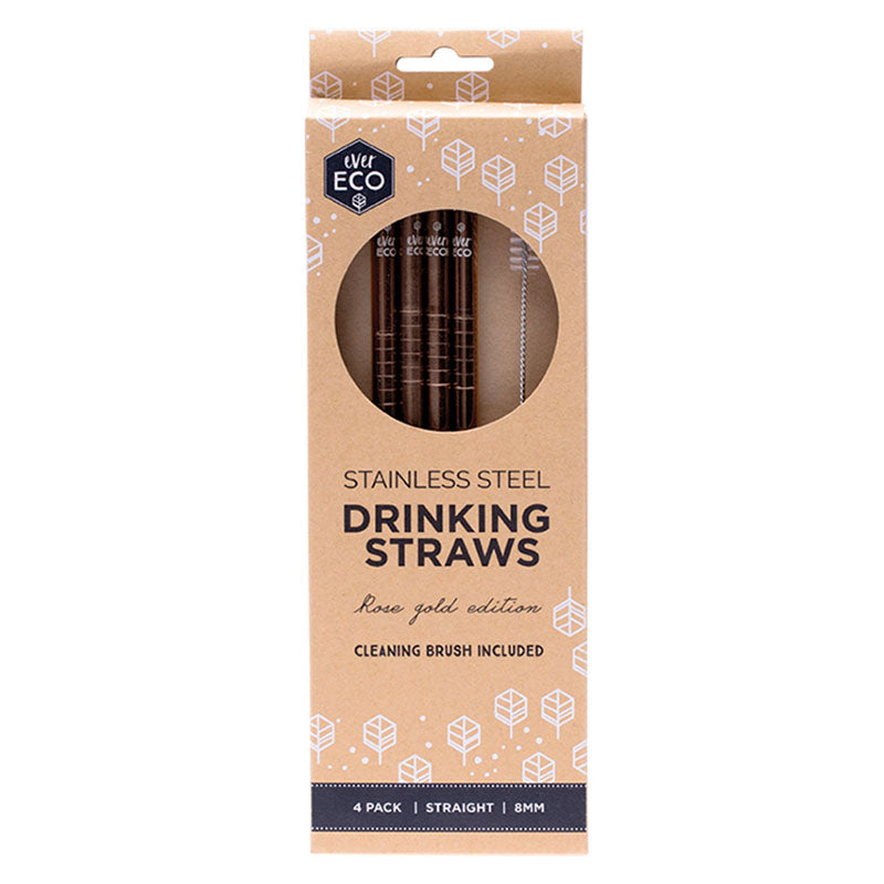 Set of 2 Stainless Steel Thick Smoothie Straws - Golden Hydration