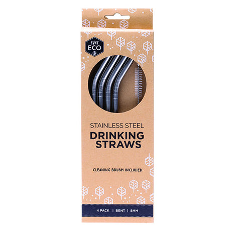 Ever Eco Stainless Steel (Bent) - 4 Pack + brush - Natural Supply Co