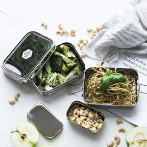 Ever Eco Stackable Stainless Steel Bento Box - 2 Tier + Mini Container - Natural Supply Co