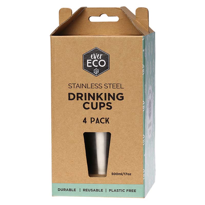 Ever Eco Stainless Steel Drinking Cups - 4 pack - Natural Supply Co