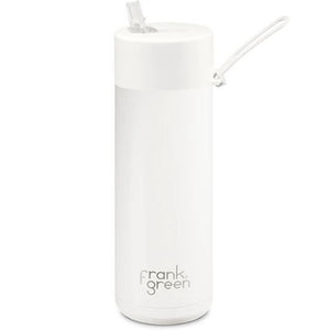 Frank Green Ceramic Reusable Bottle - Straw Lid White