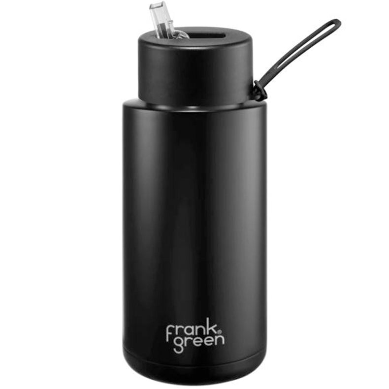 Frank Green Ceramic Reusable Water Bottle 1L with straw lid