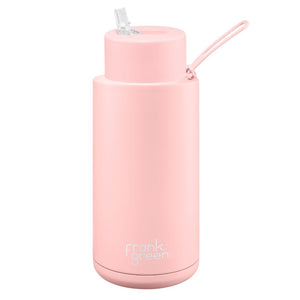 Frank Green Ceramic Reusable Bottle (1 litre) - Straw Lid Blush Pink