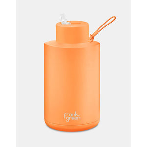 Frank Green Ceramic Reusable Bottle (2 litre) - Straw Lid - Neon Orange