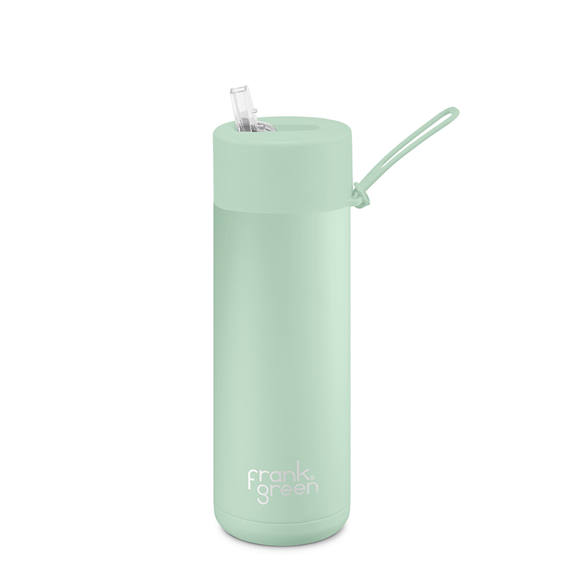 Frank Green Ceramic Reusable Bottle (595ml) Straw Lid Lid Mint Gelato