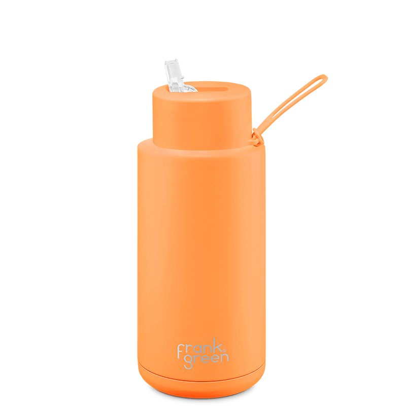 Frank Green NEON Ceramic Reusable Bottle (1 litre) Orange