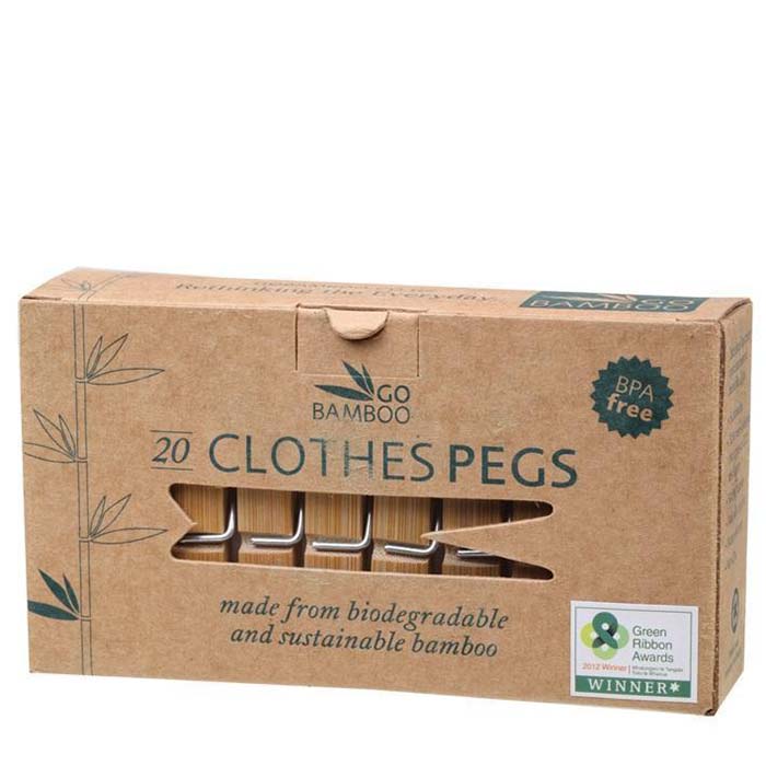 Go Bamboo Clothes Pegs - Natural Supply Co
