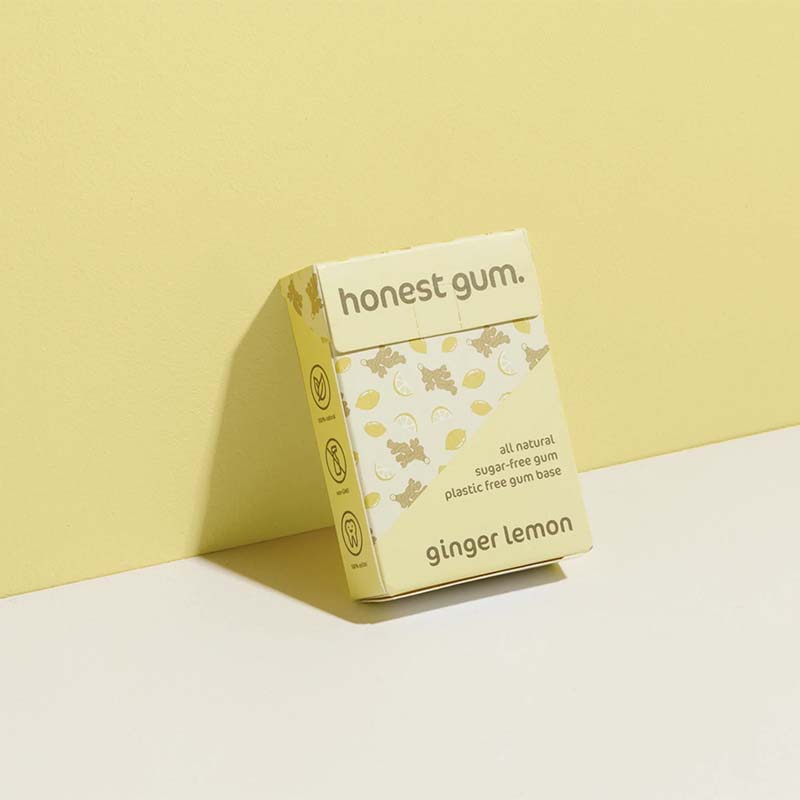 Honest Gum All-Natural Sugar-Free Gum - Ginger Lemon - Natural