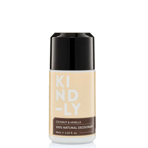 KIND-LY 100% Natural Deodorant Roll-On - Coconut & Vanilla - Natural Supply Co