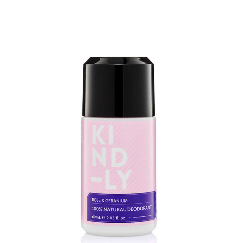 KIND-LY 100% Natural Deodorant Roll-On - Rose & Geranium - Natural Supply Co