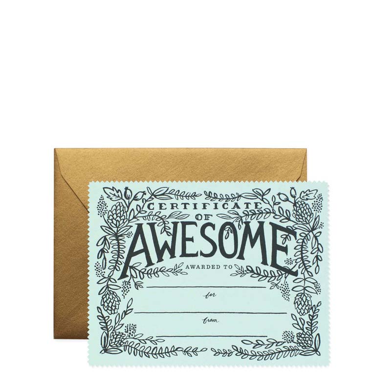 Rifle Paper Co Certificate of Awesome