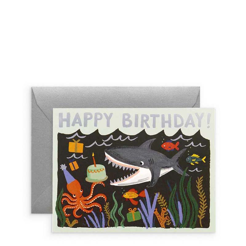 Rifle Paper Co Shark Birthday Card