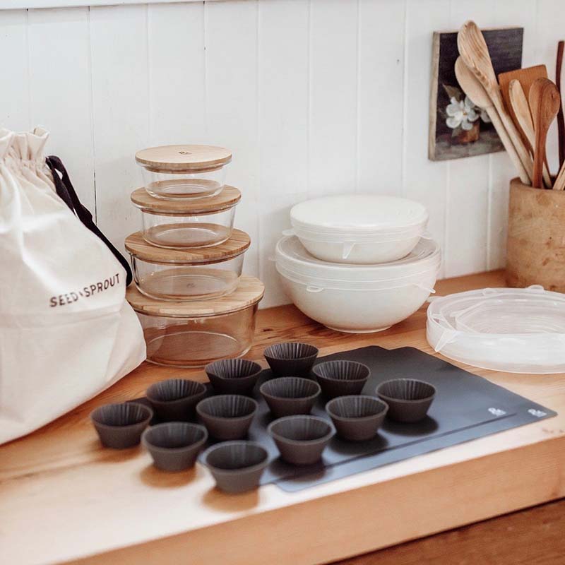 Seed & Sprout Reusable Silicone Muffin Cups in use