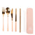 The Somewhere Co Take Me Away Cutlery Kit - gold with blush handle